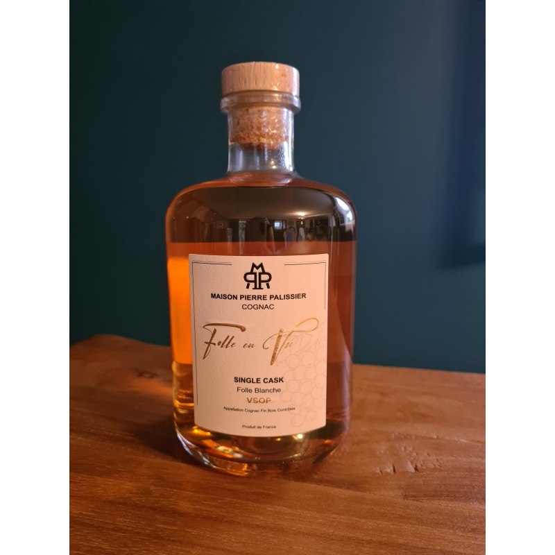 VSOP Folle en Vie Folle blanche single cask Cognac Maison Pierre Palissier édition limitée VSOP Folle en Vie Folle blanche single cask Cognac Maison Pierre Palissier édition limitée